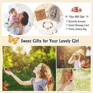 UNGENT THEM Butterfly Initial Bracelet for Girls