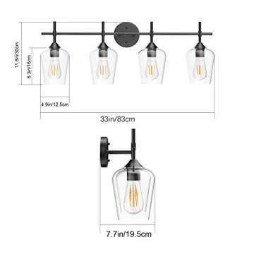 Ralbay Vintage 4-Light Bathroom Vanity Lighting Fixtures