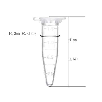 BKMAMLAB 1.5ml Microcentrifuge Tubes 100pcs, EO Sterilized Plastic Small Vials with Caps for Sample ...