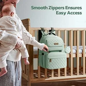 Maelstrom Diaper Bag Backpack,29L-45L Expandable Large Baby Bag for 2 Kids/Twins with Removable Cross Body Bottle Bag for Mom/Dad,Stylish Nappy Bag Gift for Boys/Girl-Mothers Day Gifts-Mint Green