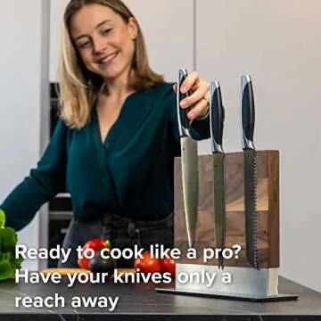 Coninx Magnetic Knife Holder - Elegant Walnut Wood Design