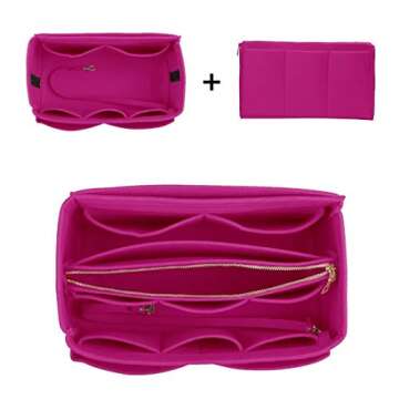 ZTUJO Felt Purse Organizer with Zipper, 7 Sizes Available
