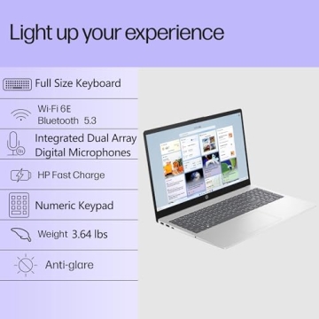 HP 15.6" FHD Laptop Intel Processor 32GB RAM Silver