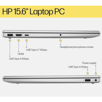 HP 15.6" FHD Laptop Intel Processor 32GB RAM Silver