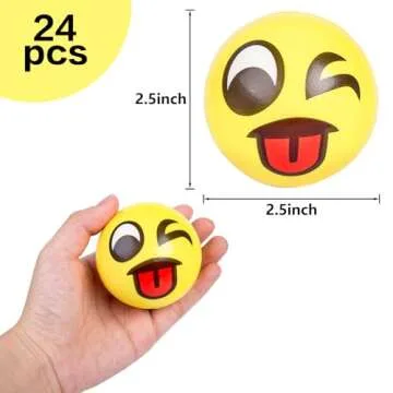 LovesTown 24 PCS Stress Balls Bulk, 2.5 Inch Funny Stress Balls Foam Face Squeeze Balls for Kids Adults Coworkers Stress Relief Squeeze