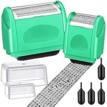 Nezyo 2 Pack Identity Protection Roller Stamp for Data Security with Refills