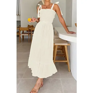 ZESICA Women's Summer Boho Maxi Dress for Beach Events