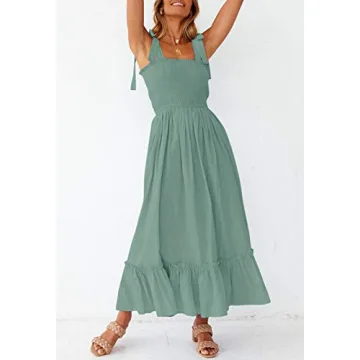 ZESICA Women's Summer Boho Maxi Dress for Beach Events