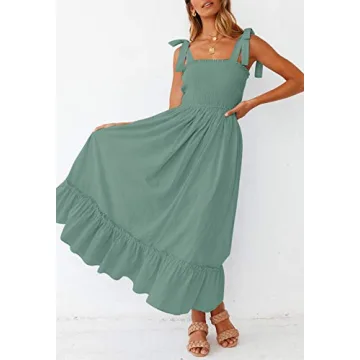 ZESICA Women's Summer Boho Maxi Dress for Beach Events