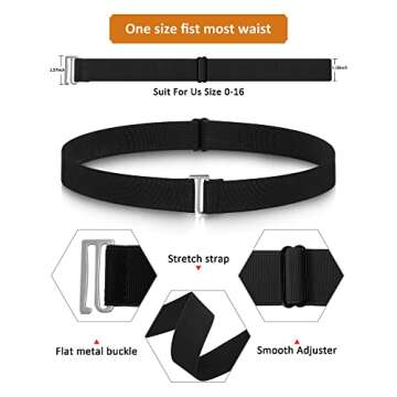 SATINIOR Women Elastic No Show Stretch Belts - 4 Pack