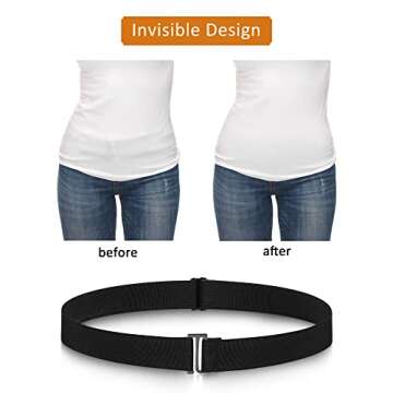 SATINIOR Invisible Stretch Belts - 4 Pack for Women