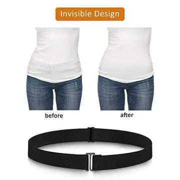 SATINIOR Invisible Stretch Belts - 4 Pack for Women