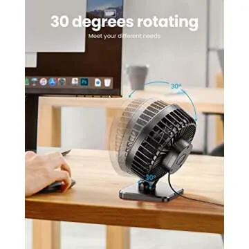 Gaiatop USB Desk Fan - Personal Portable 3 Speeds Quiet Cooling