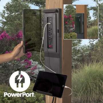 Backyard Discovery Barrington 12' x 10' Cedar Wood Outdoor Gazebo Pavilion with Hardtop Galvanized Steel Hip Roof, Snow Support, Wind Resistance, PowerPort, Shade for Garden, Patio, Deck, Entertaining