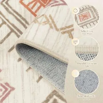 STARUIA Washable 8x10 Area Rug for Living Room