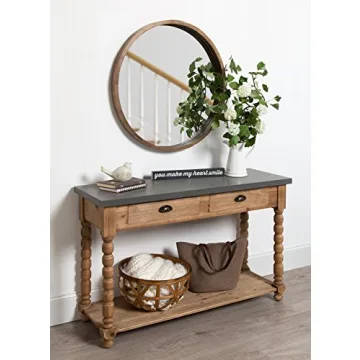 Kate and Laurel Rutledge Farmhouse Two Drawer Console Table
