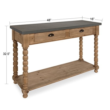 Kate and Laurel Rutledge Farmhouse Two Drawer Console Table