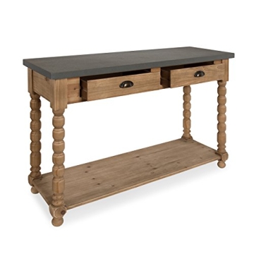 Kate and Laurel Rutledge Farmhouse Two Drawer Console Table