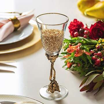 LYFJXX 1 lb Crushed Glass Glitter for Crafts, DIY Nail Art, Vase fillers for Centerpieces Table Scatter, Irregular Chips, Wedding Decoration, Home Decor (Gold)