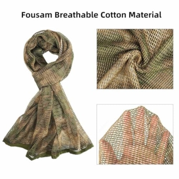 Fousam Sniper Veil Soft Camo Tactical Scarf for Outdoor Use