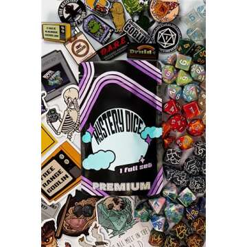 1985 Games Premium Mystery Dice, Set of 7 Polyhedral Dice, Wide Range of Patterns, Gaming Dice, Suit...