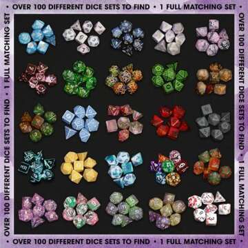 1985 Games Premium Mystery Dice, Set of 7 Polyhedral Dice, Wide Range of Patterns, Gaming Dice, Suitable for Role Playing, Table Games (Premium Mystery Pack of 1)