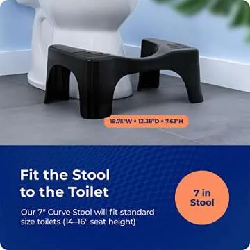 Squatty Potty Original Toilet Stool, Black Design, 7"