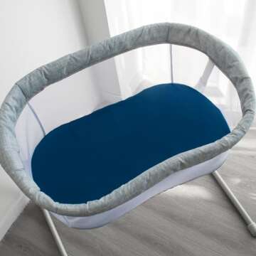 Baby Bassinet Sheets 4 Pack Compatible with 4moms MamaRoo Sleep, Regalo Baby Basics Bassinet and Chicco Close to You 3-in-1 Bedside, Ultra Soft & Skin-Friendly, Washer & Dryer