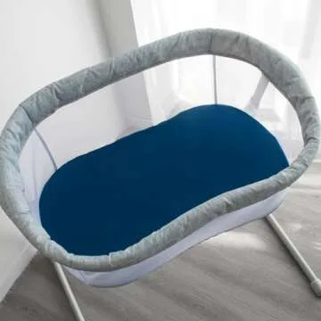 Baby Bassinet Sheets 4 Pack Compatible with 4moms MamaRoo Sleep, Regalo Baby Basics Bassinet and Chicco Close to You 3-in-1 Bedside, Ultra Soft & Skin-Friendly, Washer & Dryer