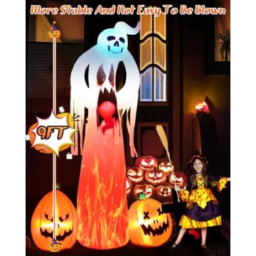 9 FT Inflatable Ghost for Halloween - Spooky Decor