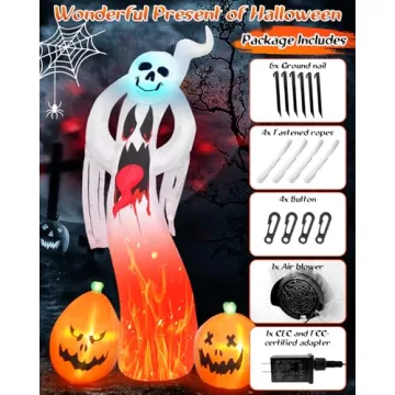 9 FT Inflatable Ghost for Halloween - Spooky Decor