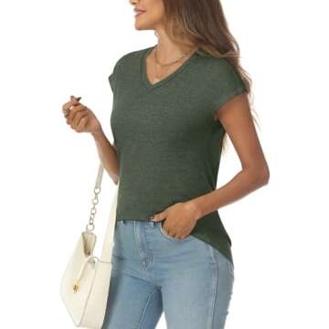 AUTOMET V Neck T Shirts for Women Cap Sleeve Summer Cute Tops Trendy Beach Vacation Clothes Spring F...
