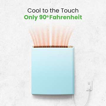 Envi Plug-in Electric Panel Wall Heaters for Indoor Use, Energy Efficient 24/7 Heating w/Safety Sensor Protection, Patented Quiet Fan-less Design, Easy 2-Min Install, Space Heater, Made in USA