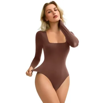 Avidlove Long Sleeve Women's Snap Closure Bodysuit - Soft