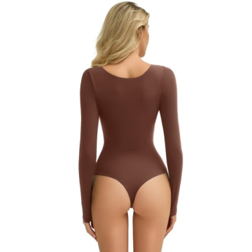 Avidlove Long Sleeve Women's Snap Closure Bodysuit - Soft