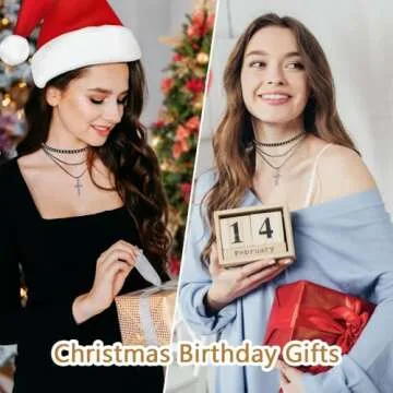 Flongo Gothic Vintage Flannelette Rope Cross Choker Neckband