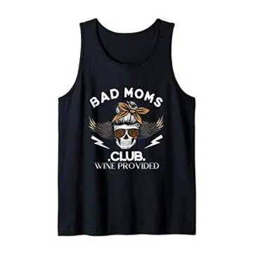 Bad Moms Club Shirt Skull Leopard Sunglasses Momlife Gift Tank Top