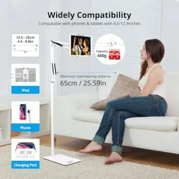 Spessn 360-Degree Rotatable Tablet Floor Stand for All Sizes