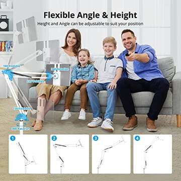 Spessn 360-Degree Rotatable Tablet Floor Stand for All Sizes