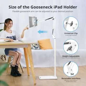 Spessn 360-Degree Rotatable Tablet Floor Stand for All Sizes