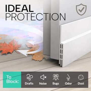 Vellure® Door Draft Stopper for Bottom of Door - Premium Door Sweep for Bottom of Door/Weather Stripping Door Seal (Save Energy – installs Quickly and Easily) Door Strip Ideal for Keeping Out Cold