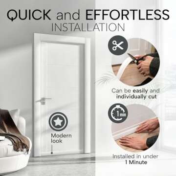 Vellure® Door Draft Stopper for Bottom of Door - Premium Door Sweep for Bottom of Door/Weather Stripping Door Seal (Save Energy – installs Quickly and Easily) Door Strip Ideal for Keeping Out Cold