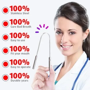 Effective Stainless Steel Tongue Scraper - Fresh Breath Kit