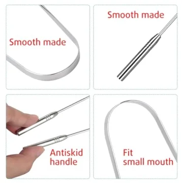 Effective Stainless Steel Tongue Scraper - Fresh Breath Kit