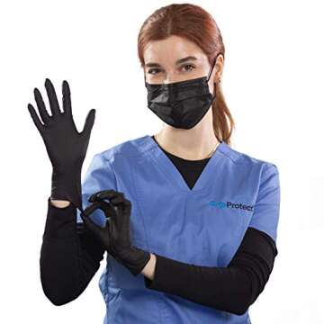 GripProtect Precise Black Nitrile Exam Gloves for Every Task