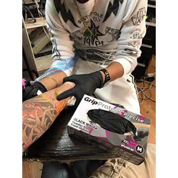 GripProtect Precise Black Nitrile Exam Gloves for Every Task