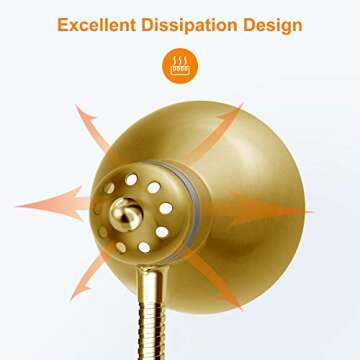 LEPOWER Metal Desk Lamp, Adjustable Goose Neck Table Lamp, Eye-Caring Study Desk Lamps for Bedroom, Study Room and Office (Gold)