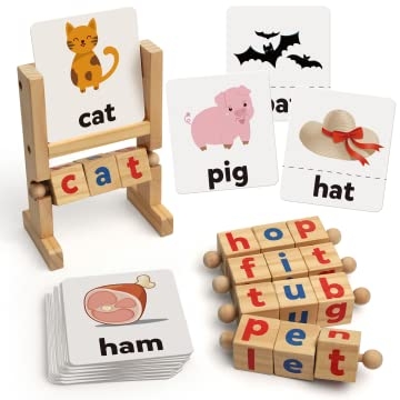 Coogam Educational Wooden Reading Blocks for Kids