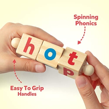 Coogam Educational Wooden Reading Blocks for Kids