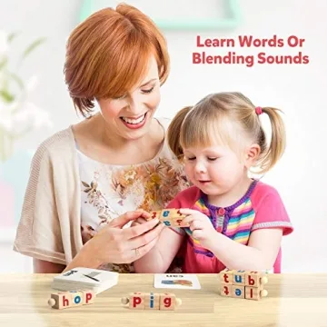 Coogam Educational Wooden Reading Blocks for Kids